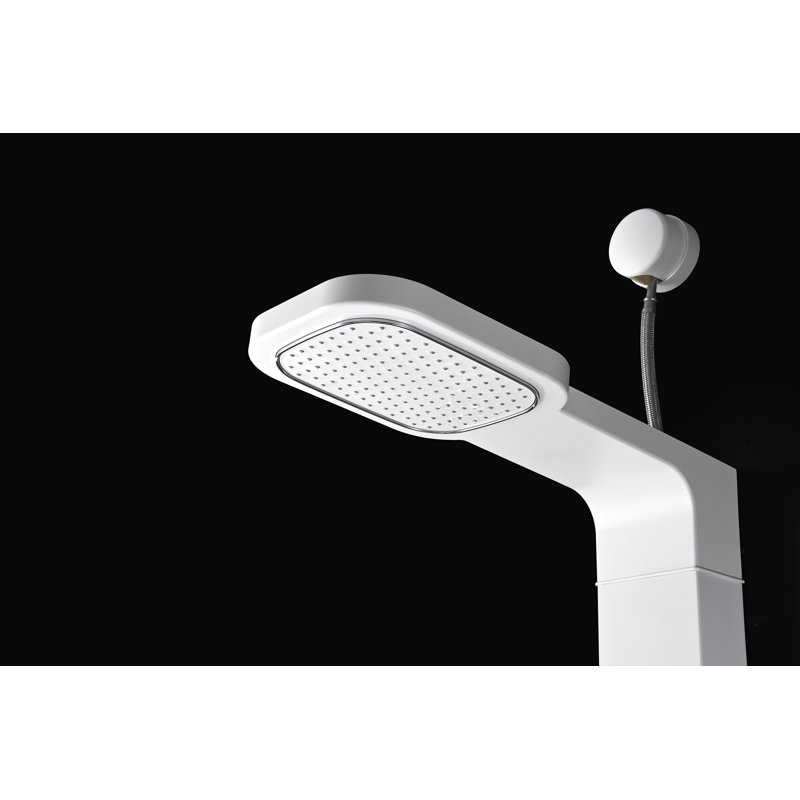 Hacienda 44'' White Aluminum Shower Panel with Jets and Wand