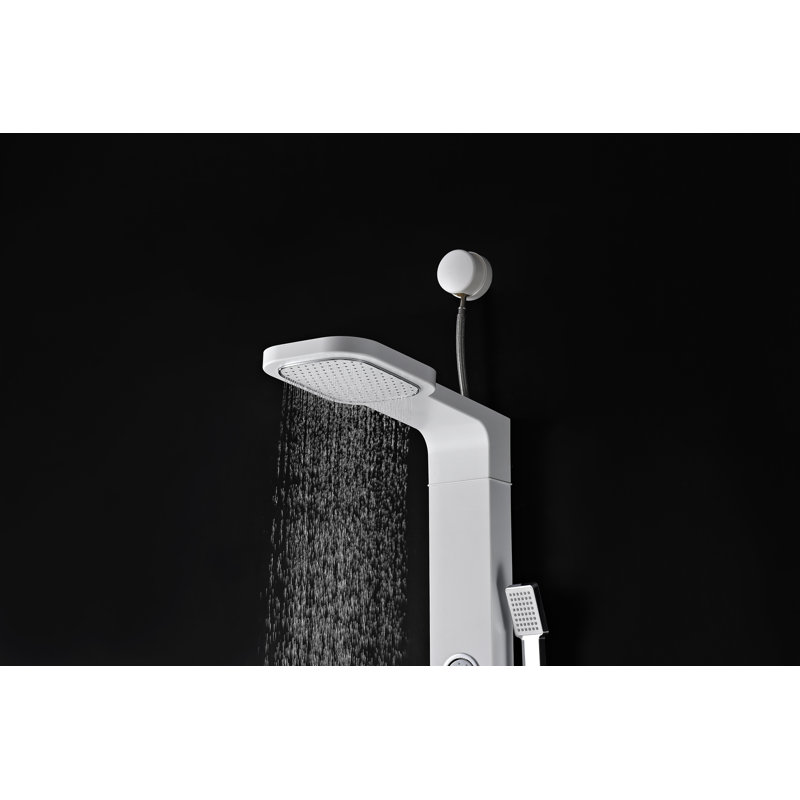 Hacienda 44'' White Aluminum Shower Panel with Jets and Wand