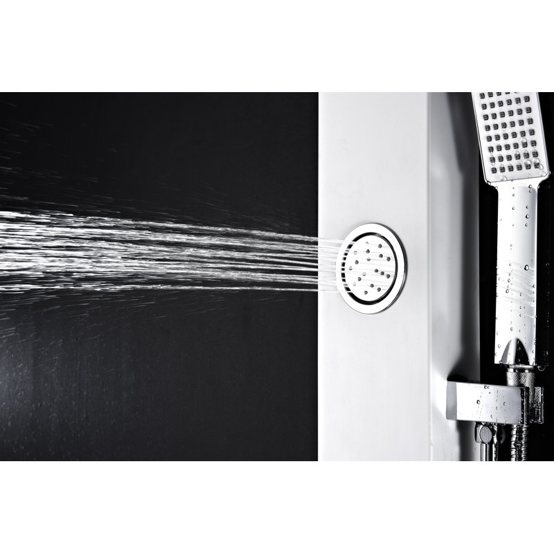 Hacienda 44'' White Aluminum Shower Panel with Jets and Wand