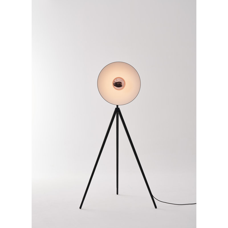 Apollo Mega Black and Copper Tripod Floor Lamp