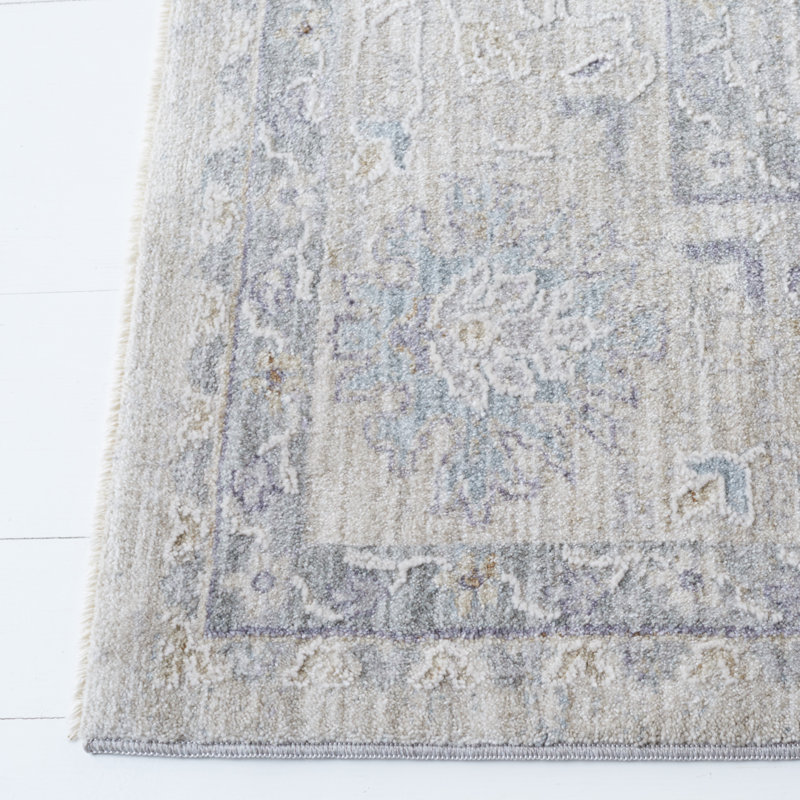 Eliza Hand-Knotted Light Grey Round Oriental Area Rug