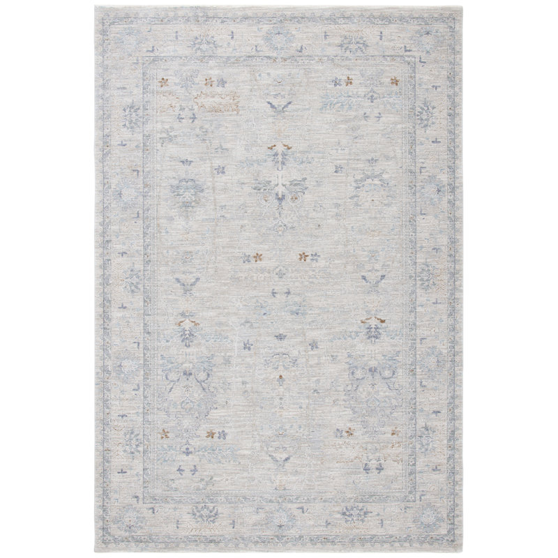 Transitional Eliza Round Gray Area Rug, Hand-Knotted Wool Blend