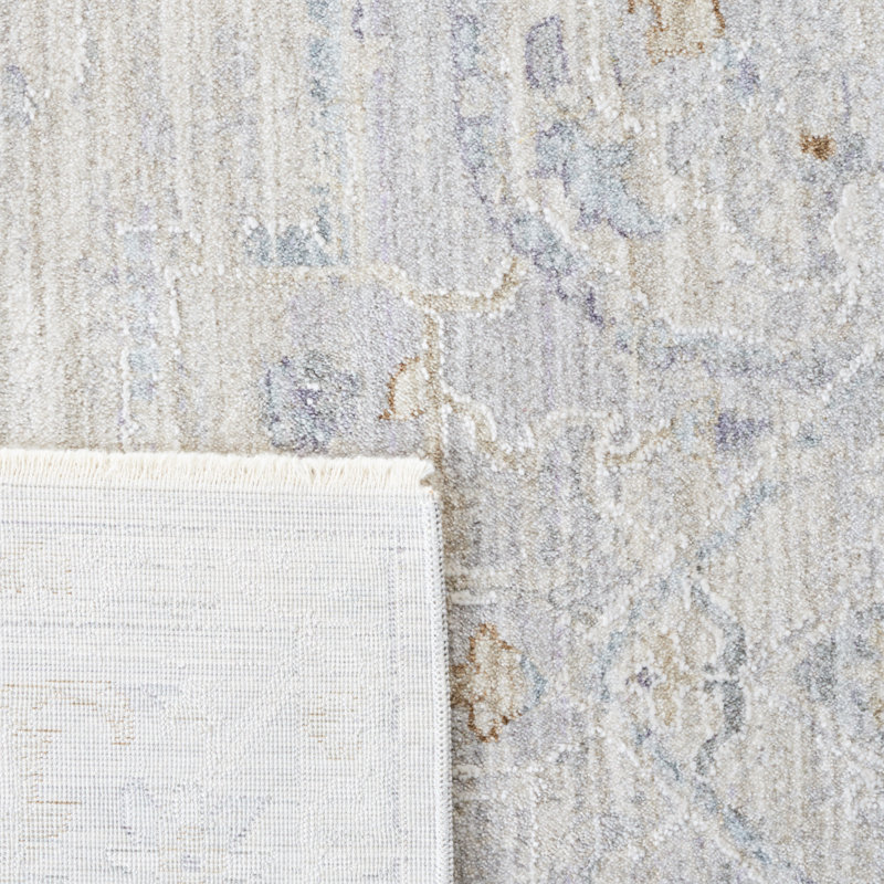 Elegant Montague Light Grey Transitional Area Rug, 2'6" x 10', Hand-Knotted Synthetic