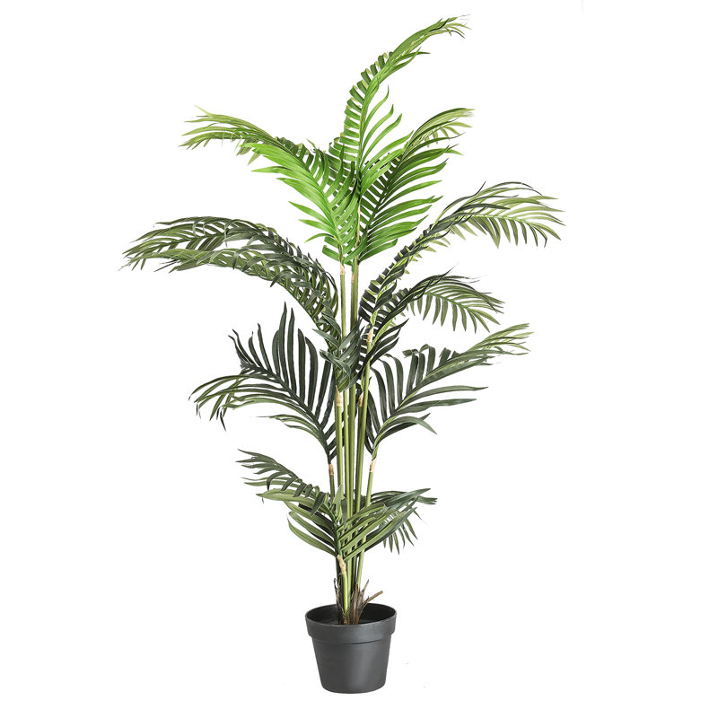 56'' Green Plastic Potted Artificial Palm Floor Plant