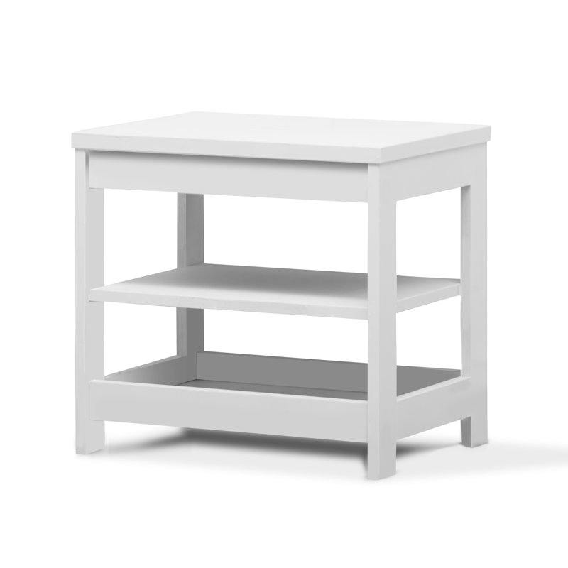 Sierra Sleek White Nightstand with Classic Style and Storage Shelves