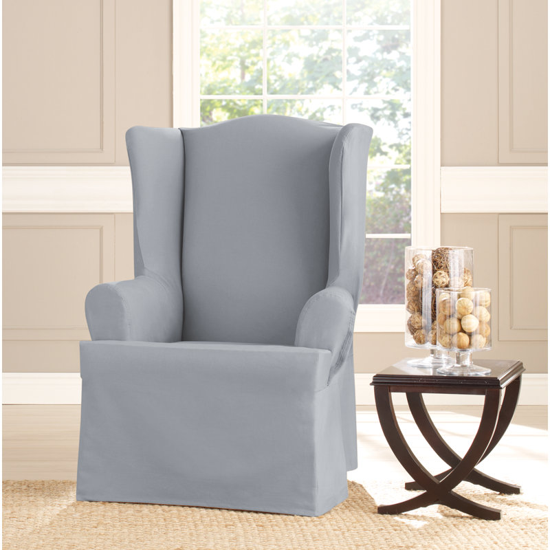 Cotton Box Cushion Wingback Slipcover