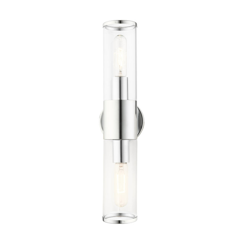 Bancroft 2-Light Vanity in Polished Chrome with Clear Glass