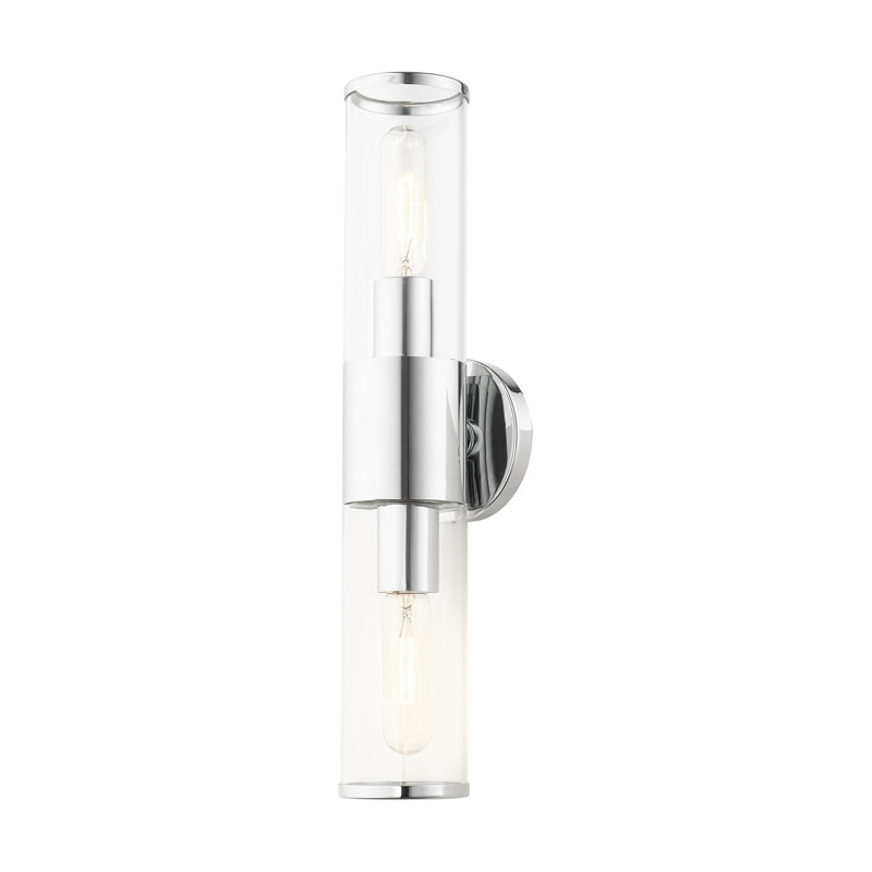 Bancroft 2-Light Vanity in Polished Chrome with Clear Glass
