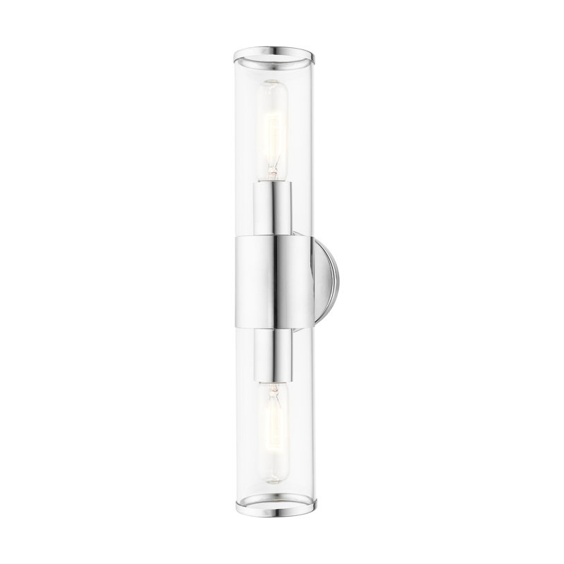 Bancroft 2-Light Vanity in Polished Chrome with Clear Glass
