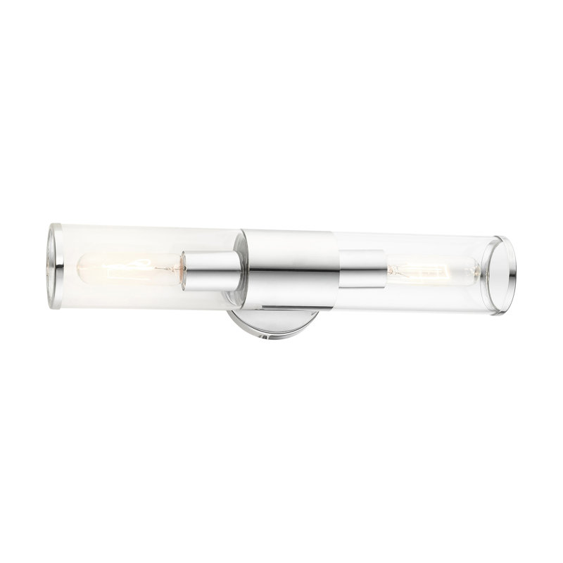 Bancroft 2-Light Vanity in Polished Chrome with Clear Glass