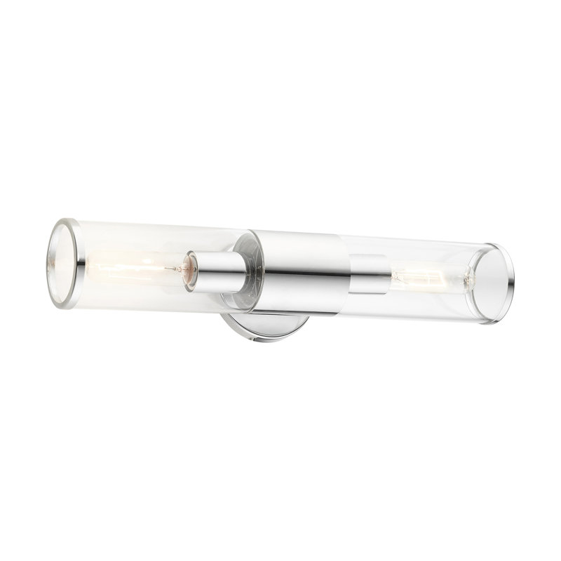 Bancroft 2-Light Vanity in Polished Chrome with Clear Glass