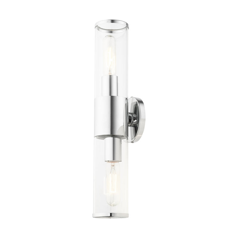Bancroft 2-Light Vanity in Polished Chrome with Clear Glass