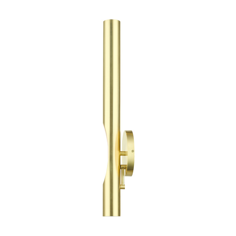 Acra Contemporary Satin Brass 1-Light Dimmable Sconce