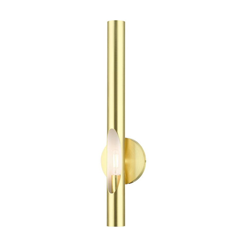Acra Contemporary Satin Brass 1-Light Dimmable Sconce