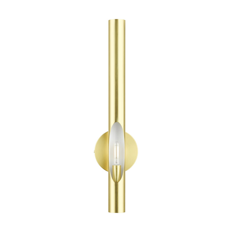 Acra Contemporary Satin Brass 1-Light Dimmable Sconce