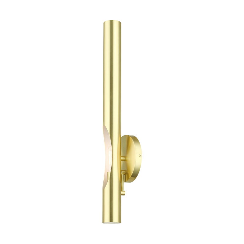 Acra Contemporary Satin Brass 1-Light Dimmable Sconce