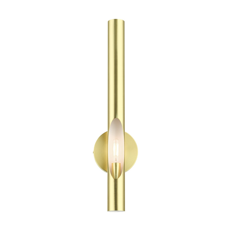 Acra Contemporary Satin Brass 1-Light Dimmable Sconce