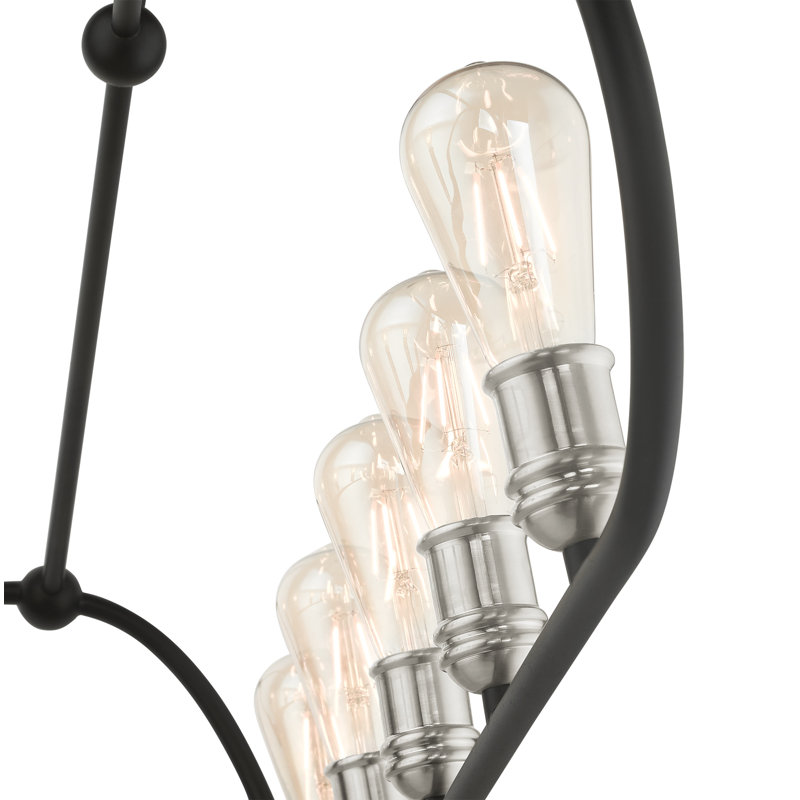 Archer 10-Light Black and Nickel Linear Chandelier
