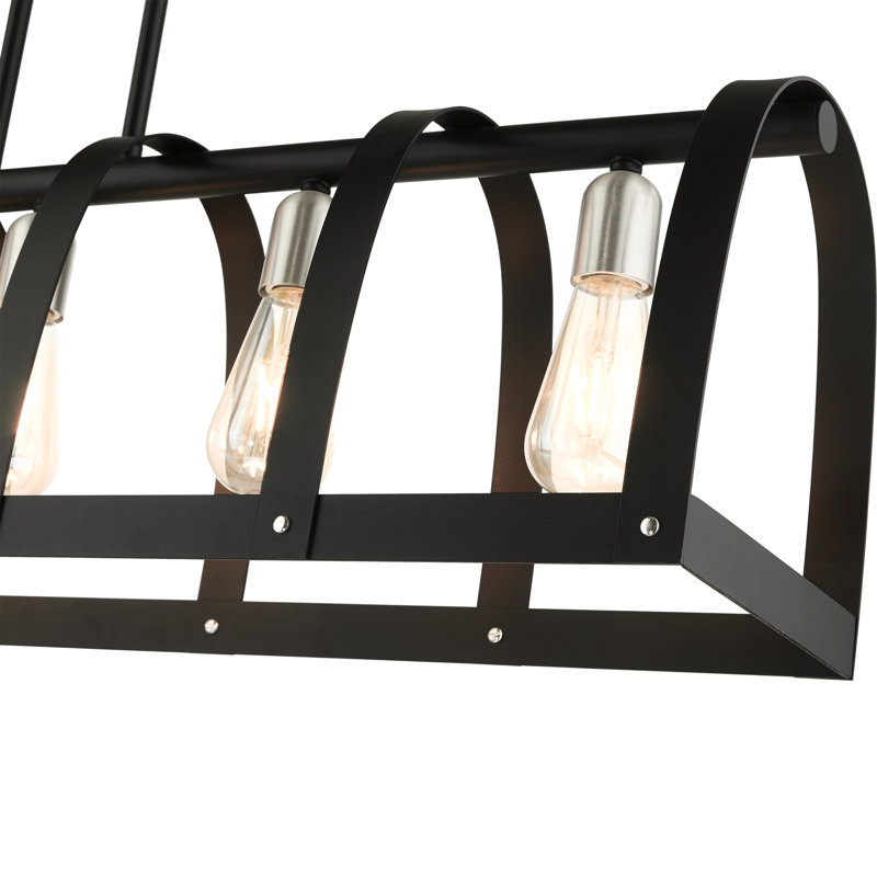 Black Linear Steel 5-Light Sputnik Chandelier