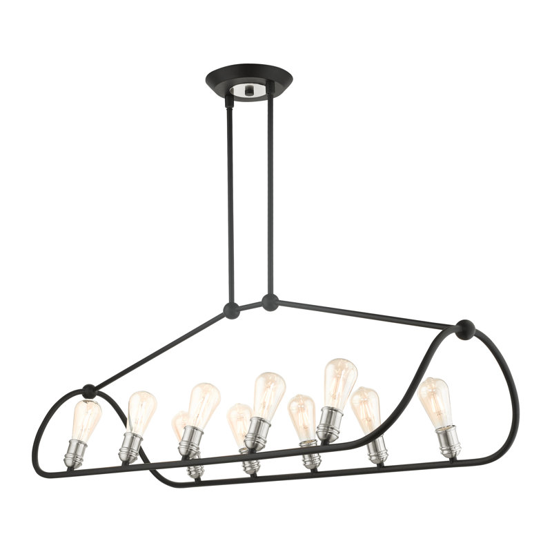 Archer 10-Light Black and Nickel Linear Chandelier