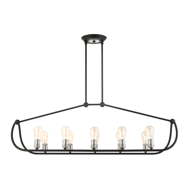 Archer 10-Light Black and Nickel Linear Chandelier
