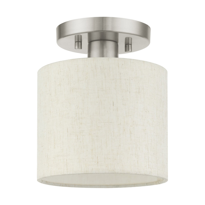 Meadow Brushed Nickel Petite Drum LED Semi-Flush Mount