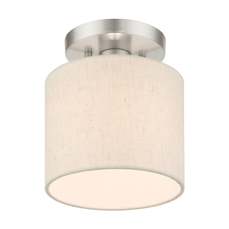 Meadow Brushed Nickel Petite Drum LED Semi-Flush Mount