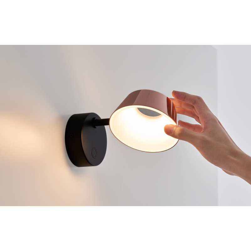 Olo Dimmable LED Wall Sconce in Black and Shiny Copper