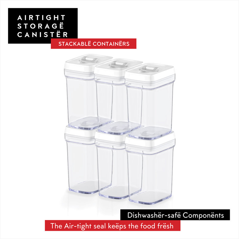 White and Clear BPA-Free Airtight Food Storage Container Set