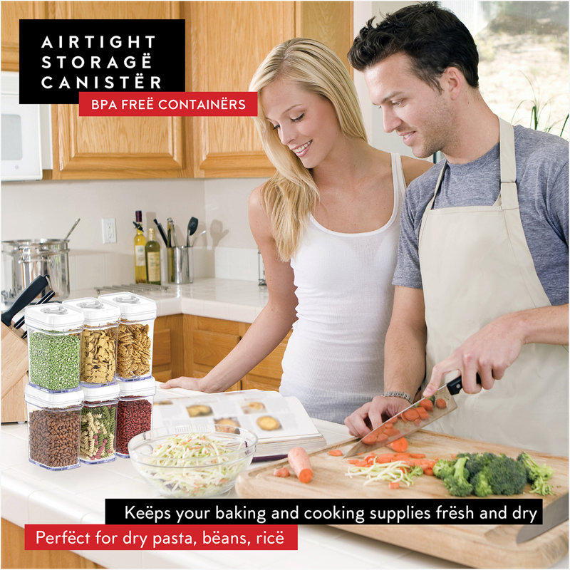 White and Clear BPA-Free Airtight Food Storage Container Set