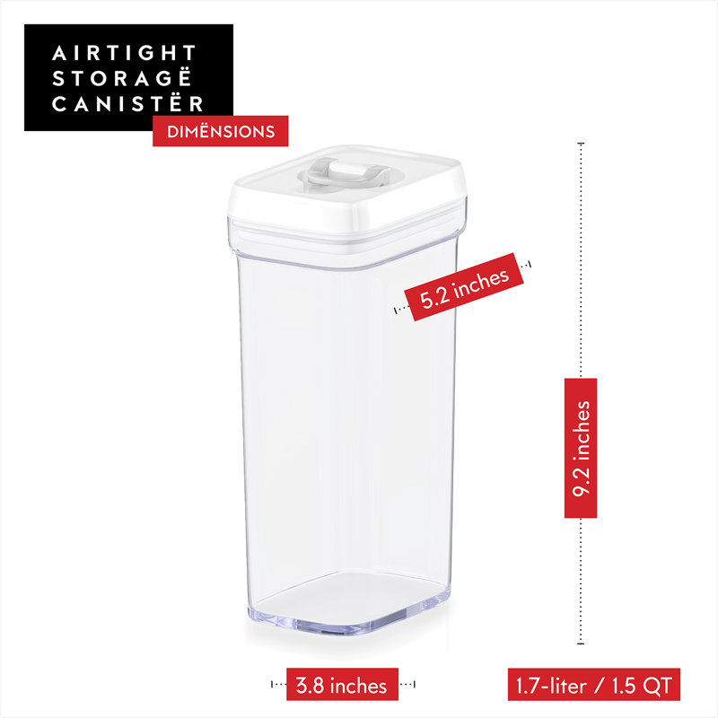 Clear Plastic Airtight Food Storage Containers Set with White Lids