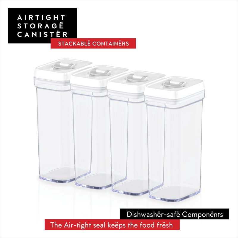 Clear Plastic Airtight Food Storage Containers Set with White Lids