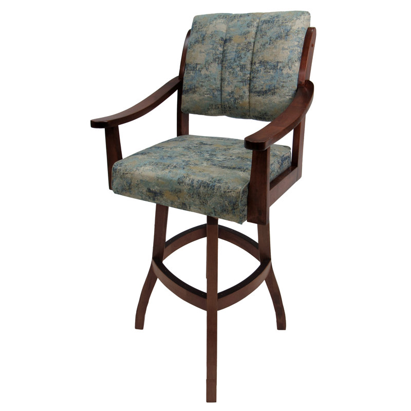 Oakwood 360° Swivel Saddle Style Bar Stool with Upholstered Seat
