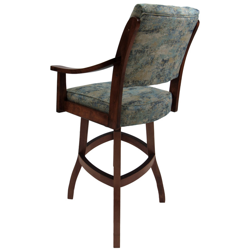 Oakwood 360° Swivel Saddle Style Bar Stool with Upholstered Seat