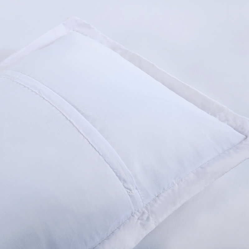 White and Gold Embroidered Standard Polyester Pillow Shams