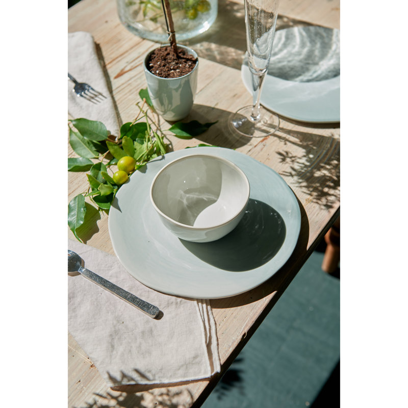Light Blue Ceramic Contemporary Teacup