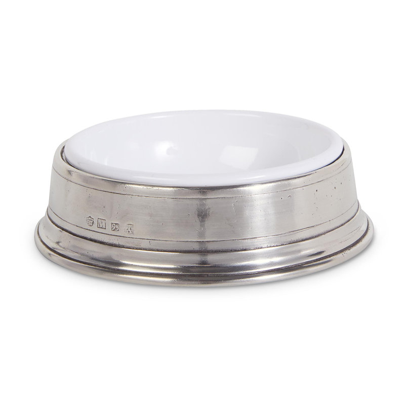 Handcrafted Stainless Steel and Pewter Pet Bowl