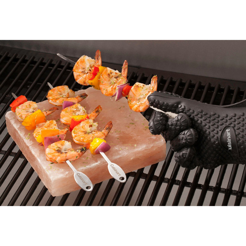 Black Heat Resistant Silicone Grill Gloves, 12-inch