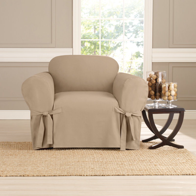 Khaki Heavyweight Cotton Duck 32"x40"x43" Armchair Slipcover