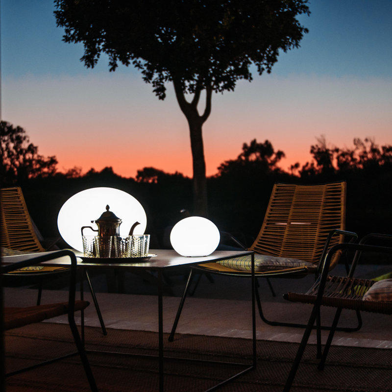 White Polyethylene LED Floating Outdoor Light with Bluetooth