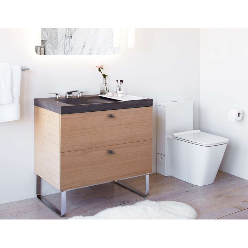 Modulus 36-Inch Smoke Gray Concrete Rectangular Bathroom Sink