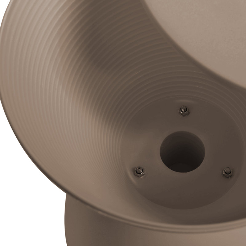 Taupe Round Plastic Pedestal End Table with Storage
