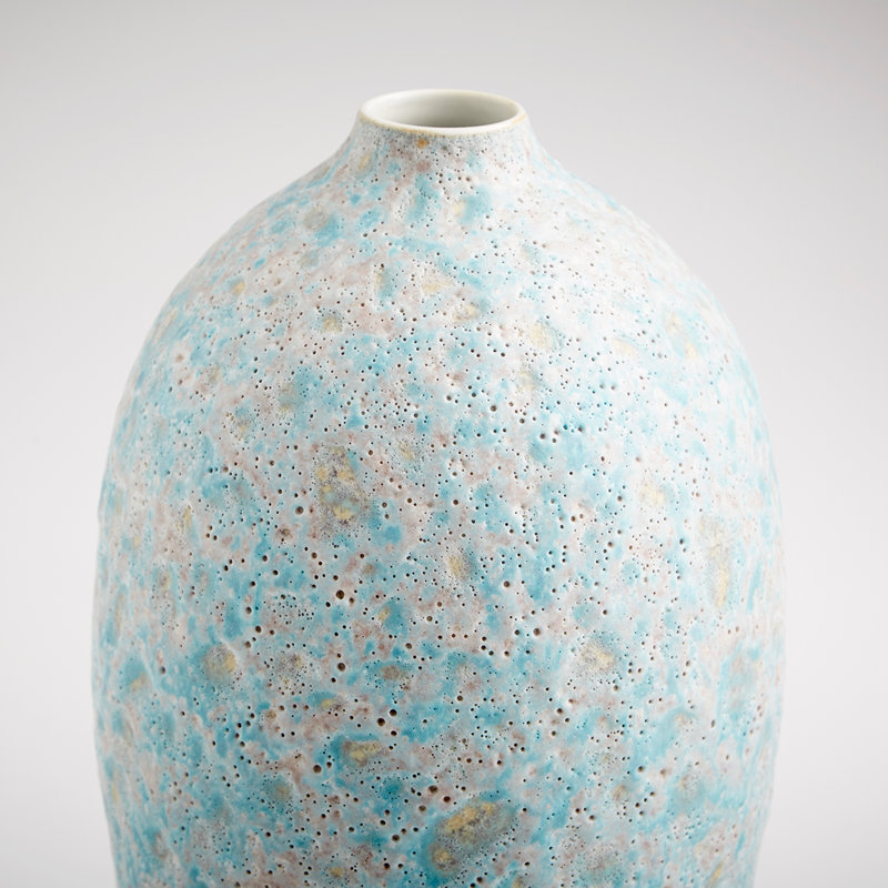 Tall Blue and White Porcelain Decorative Table Vase