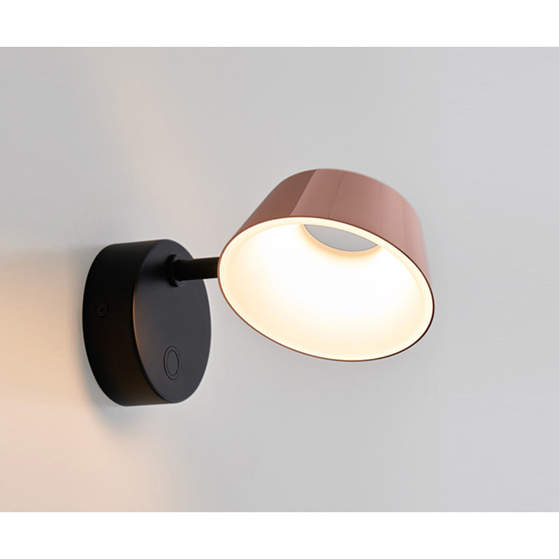 Olo Dimmable LED Wall Sconce in Black and Shiny Copper