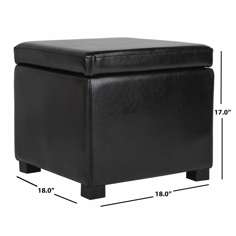 Jonathan Black Faux Leather Flip Top Storage Ottoman