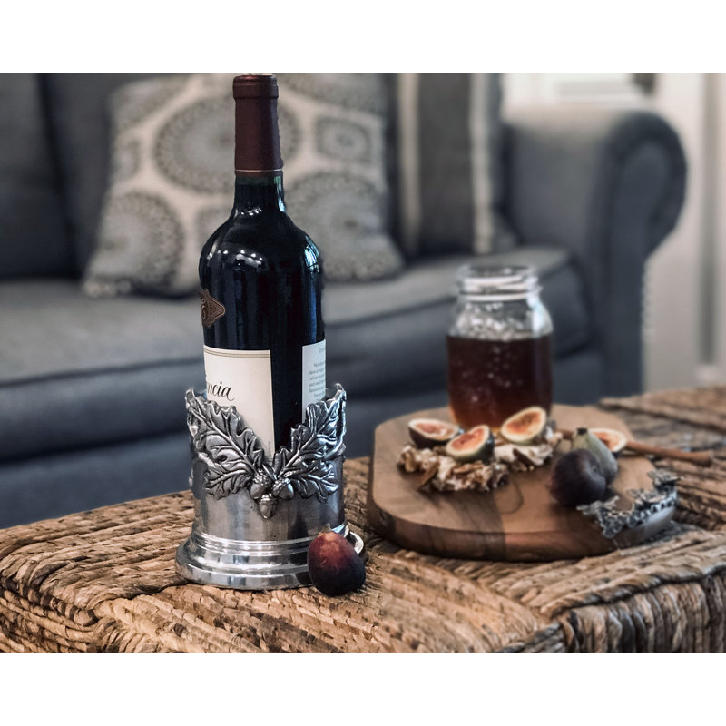 Arthur Court Aluminum Oak Leaf Wine Coaster, 5-inch Diameter