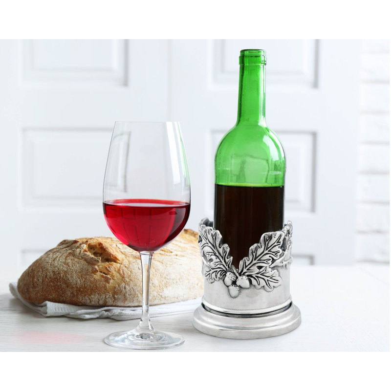 Arthur Court Aluminum Oak Leaf Wine Coaster, 5-inch Diameter