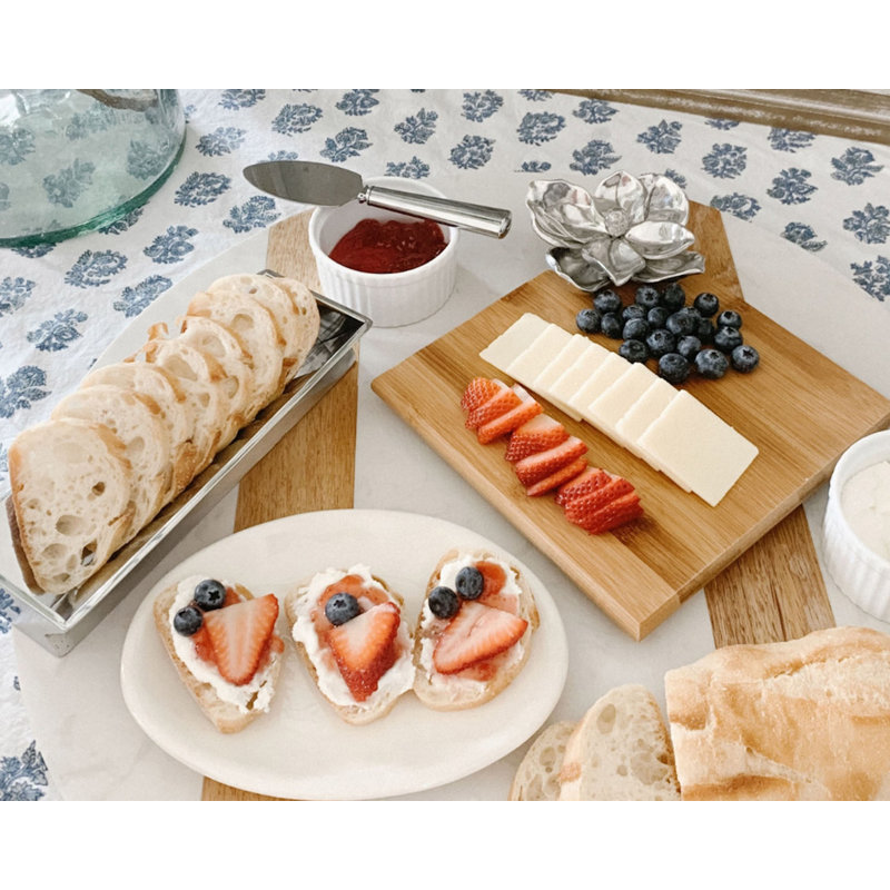 Magnolia Bamboo Cheese Board Set with Aluminum Accents