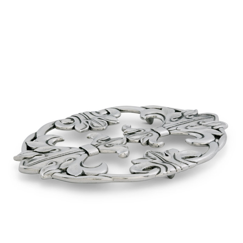 Arthur Court Designs Oval Aluminum Fleur-De-Lis Trivet
