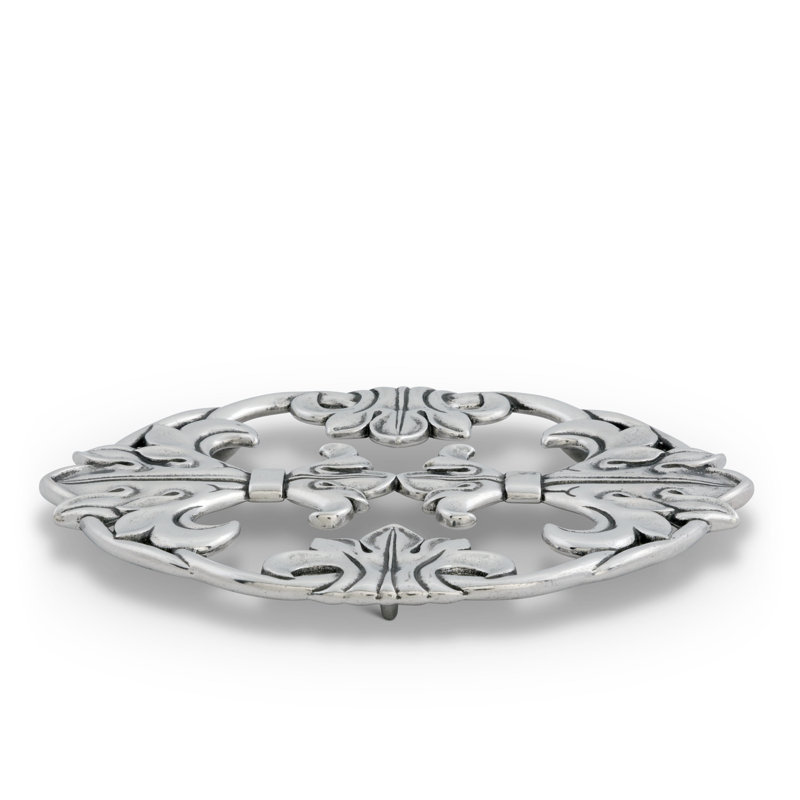 Arthur Court Designs Oval Aluminum Fleur-De-Lis Trivet